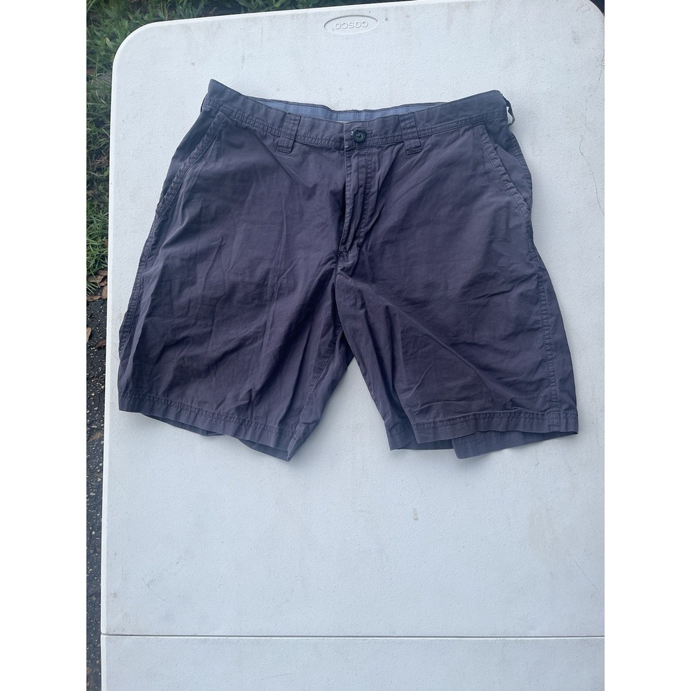 Columbia Sportswear Mens Chino Shorts Blue Grey Flat Front Size 36W x 10L